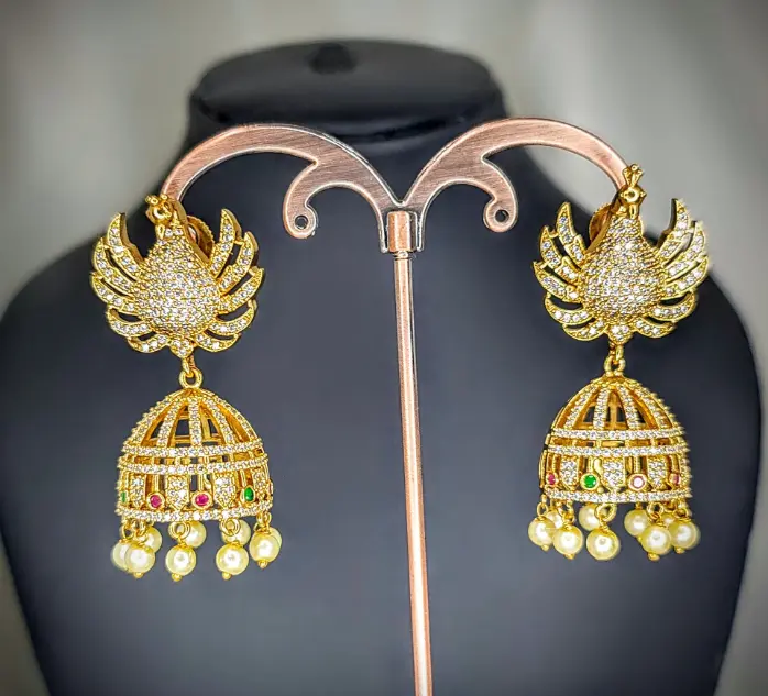 White Peacock Jhumka